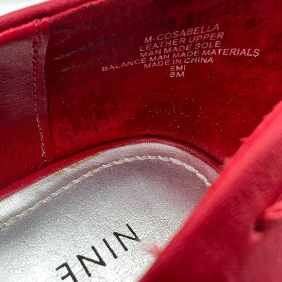 Nine West CosaBella Pumps Red With Designer Heels Size 8 D 78 - Picture 12 of 12